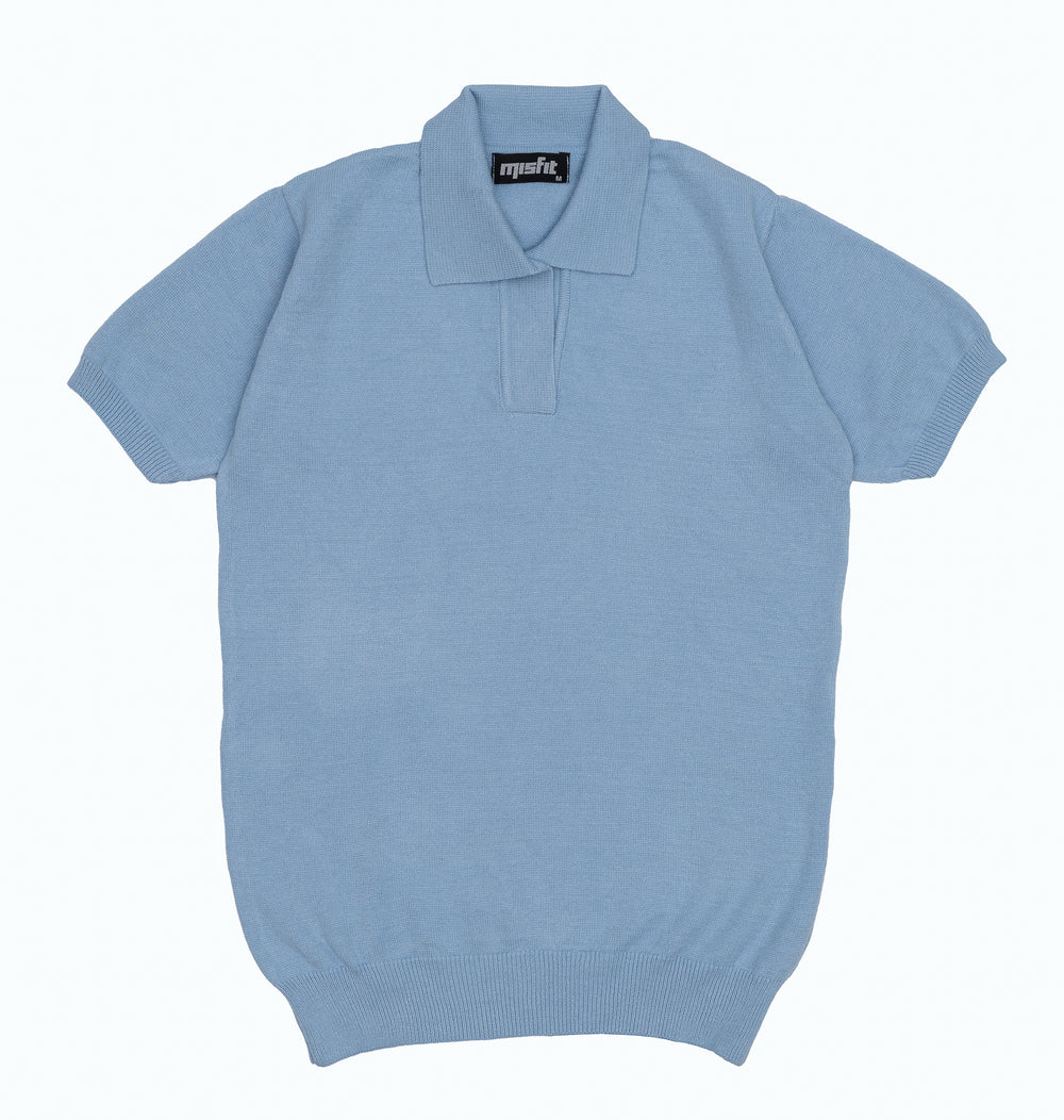 MISFIT EG™ Knitted Polo T-Shirt (BLUE)