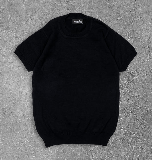 MISFIT EG™ Knitted Basic T-Shirt (BLACK)
