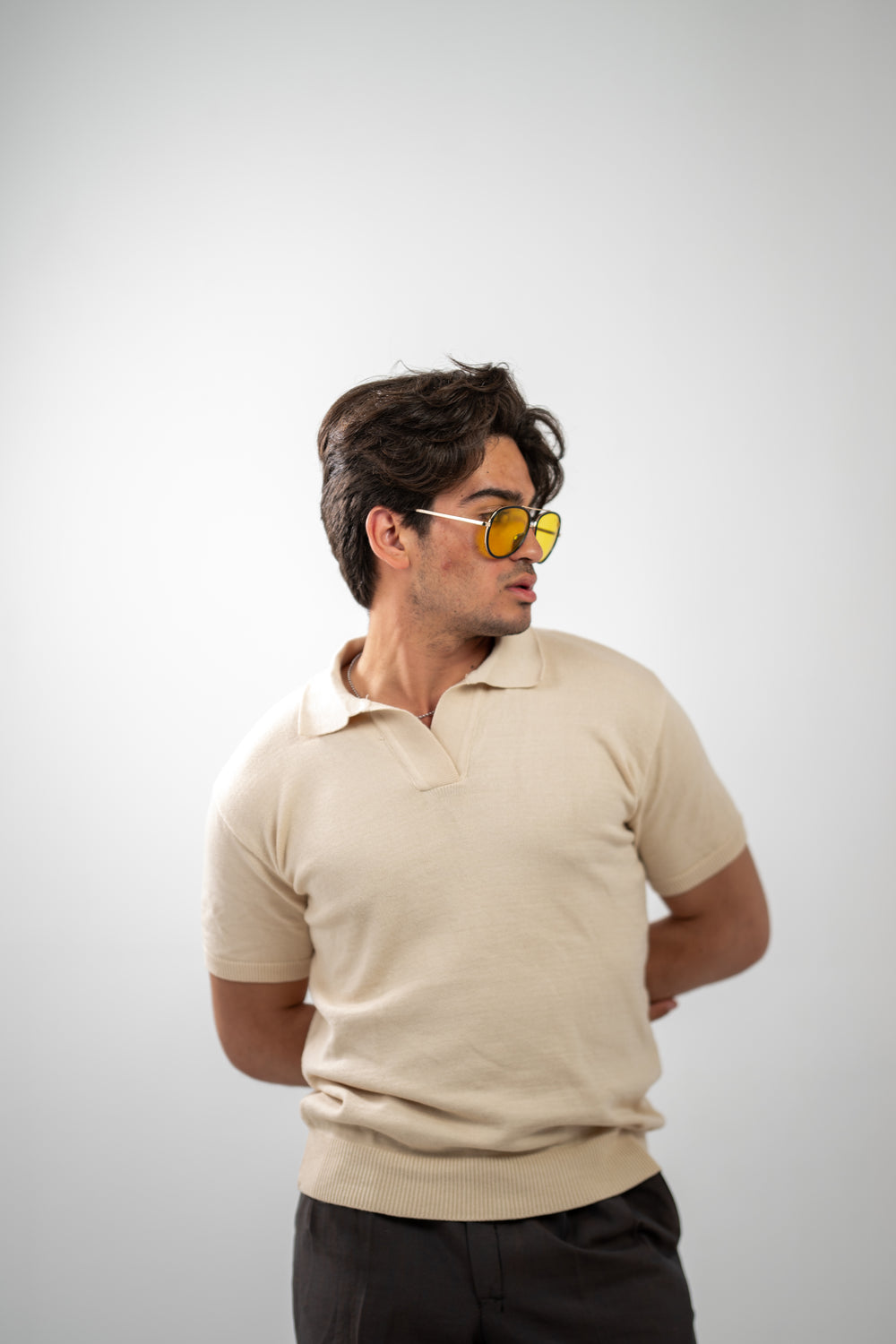 MISFIT EG™ Knitted Polo T-Shirt (BEIGE)