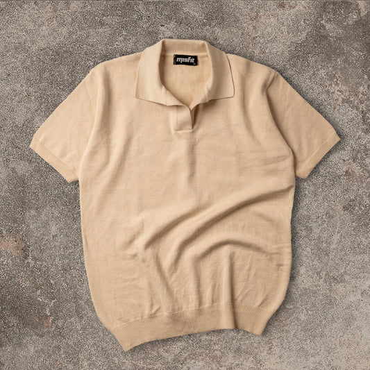 MISFIT EG™ Knitted Polo T-Shirt (BEIGE)